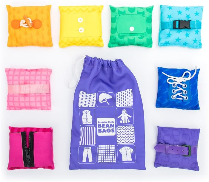 Educational Insights Dressing Skills Bean Bags - Shoe Tying Practice for Kids, Life Skills for Kids, Gift for Kids Ages 4+ | Amazon (US)