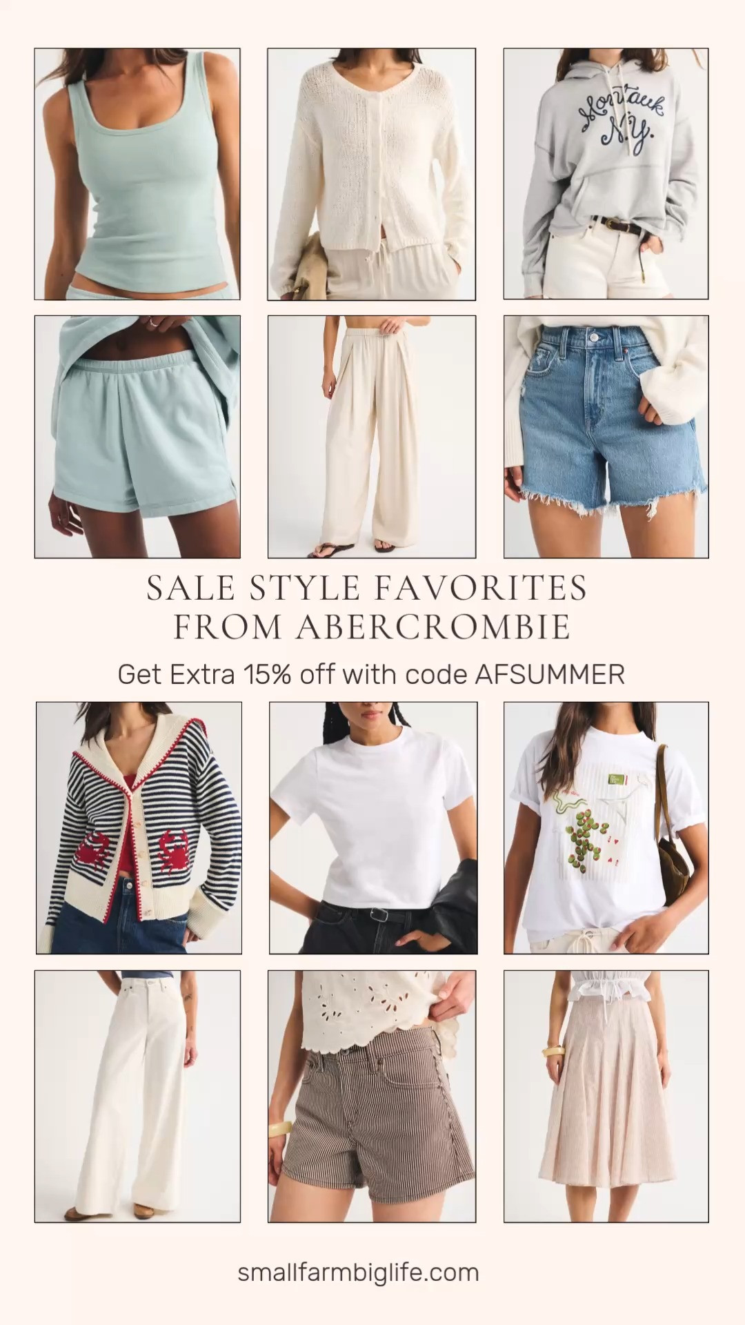 Abercrombie is one of my favorite places to shop for elevated basics and right now you can get an extra 15% off with code AFSUMMER through 5/25. I pulled together some of my top picks from the sale including the linen blend wide leg jean, the cotton godet midi skirt, and that nautical collared cardigan that is so cute for summer. There is a little something for every summer vibe in this round up, from casual weekend looks to easy outfits you can dress up or down. Tap to shop before the sale ends! 

 #LTKootd #LTKOver40 #LTKSaleAlert