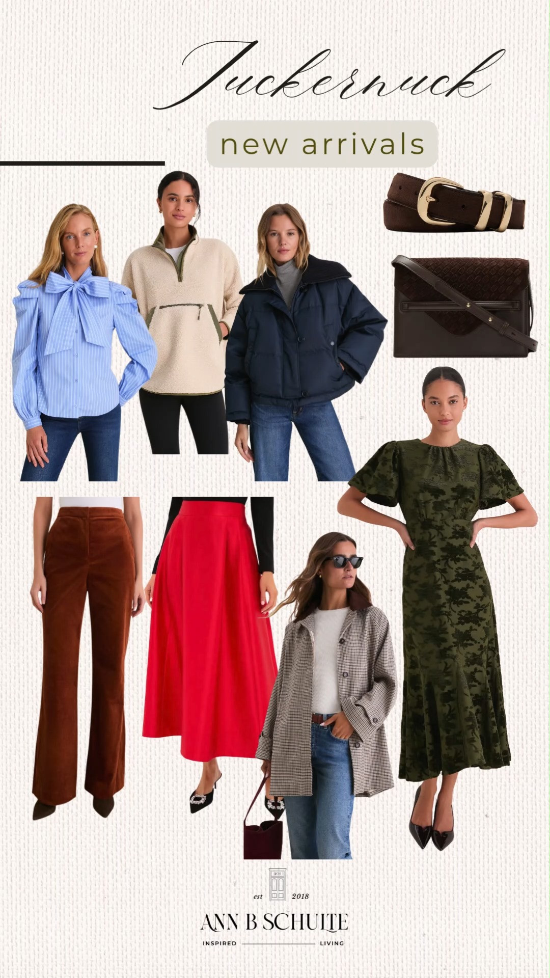 Tuckernuck new arrivals are bringing a fresh mix of polished layers, rich fall color, and statement pieces for the season. From cozy pullovers and classic outerwear to corduroy pants, flowy skirts, feminine dresses, and chic accessories, this edit makes fall dressing feel effortlessly elevated. The mix of navy, chocolate brown, bold red, and soft blue adds just the right amount of color while keeping everything easy to style. These are versatile fall finds that can take you from casual everyday looks to more dressed-up plans with ease. 🍂🤎✨
#Tuckernuck #NewArrivals #FallFashion #FallStyle #FallNewArrivals #FallWardrobe #FallOutfits #ClassicStyle #FashionFinds 

 #LTKootd