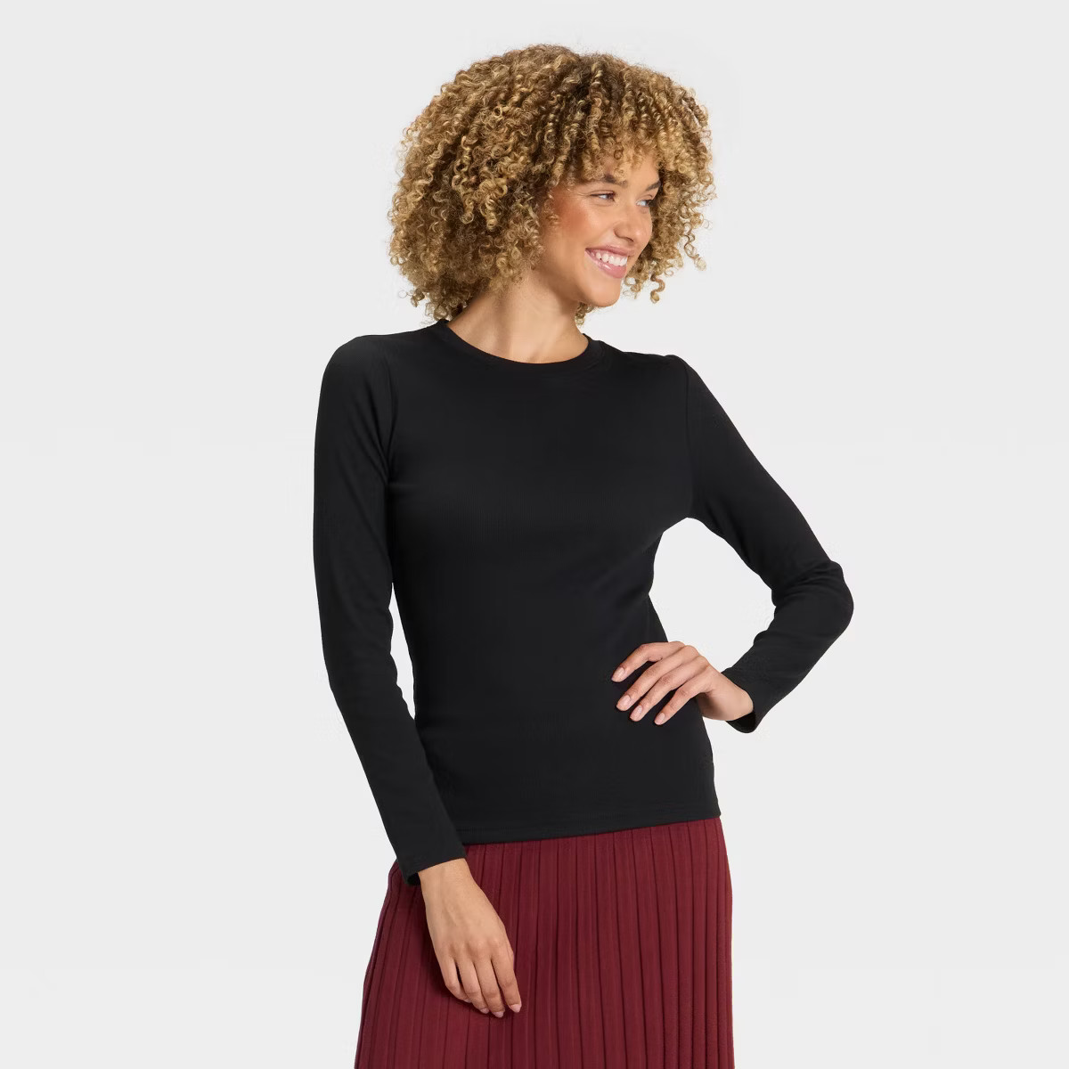 Women's Slim Fit Long Sleeve Top - A New Day™ | Target