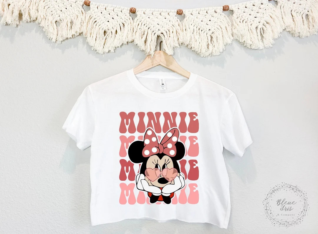 Minnie Mouse Crop Top T-shirt - Etsy | Etsy (US)