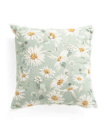 20x20 Embroidered Daisy Pillow | TJ Maxx