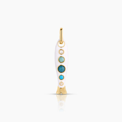Amalfi White Enamel Fish Clip | Thatch