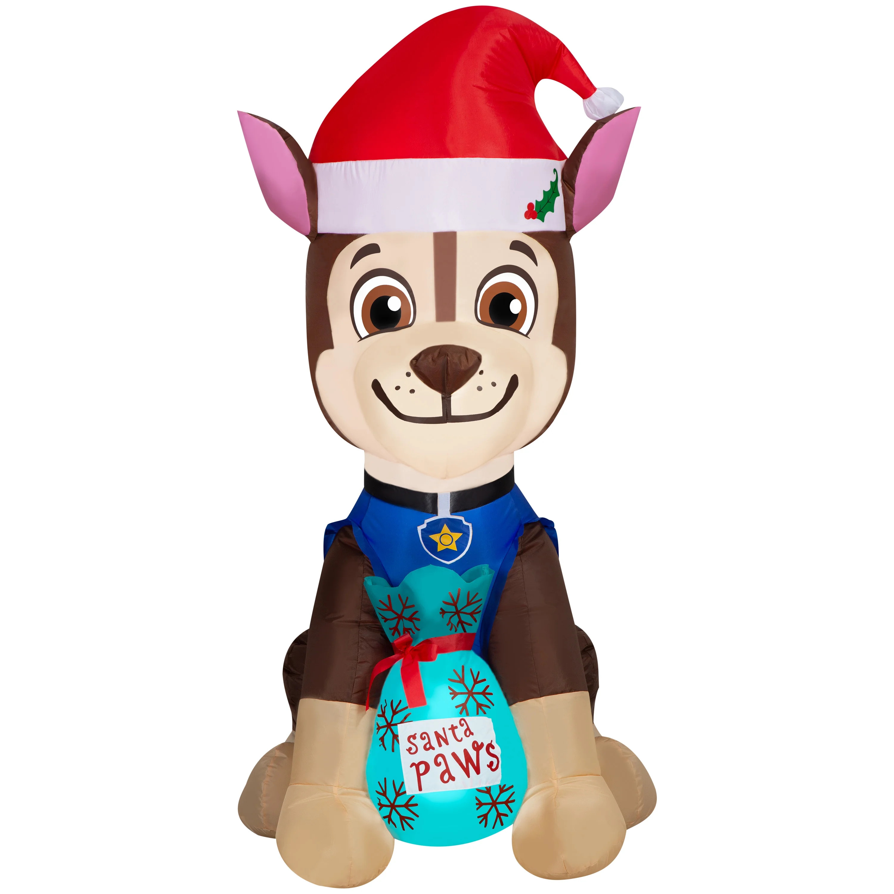 Airblown Inflatables Christmas Chase with Santa Paws Sack Nick - Walmart.com | Walmart (US)
