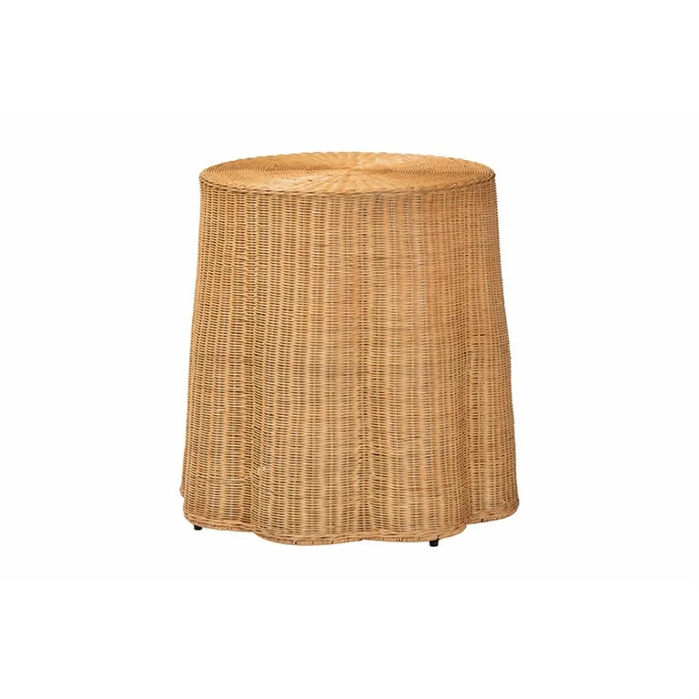 bali & pari Palm Bohemian Honey Scallop Rattan End Table | Walmart (US)