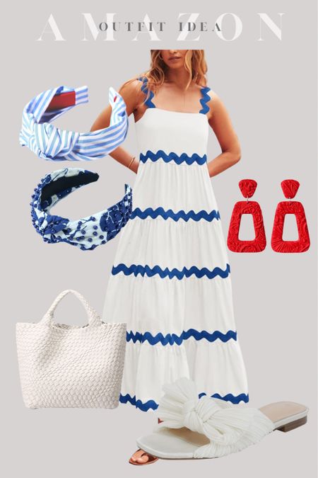 Amazon summer outfit idea 
Summer dress
4th of July outfit 
Amazon fashion 
Sandals 

#LTKSeasonal #LTKSaleAlert #LTKParties