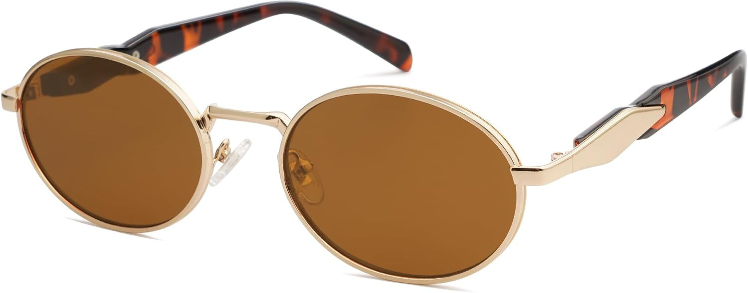 SOJOS Retro Oval Sunglasses for Women Men Vintage Sun Glasses SJ1224,Small | Amazon (US)