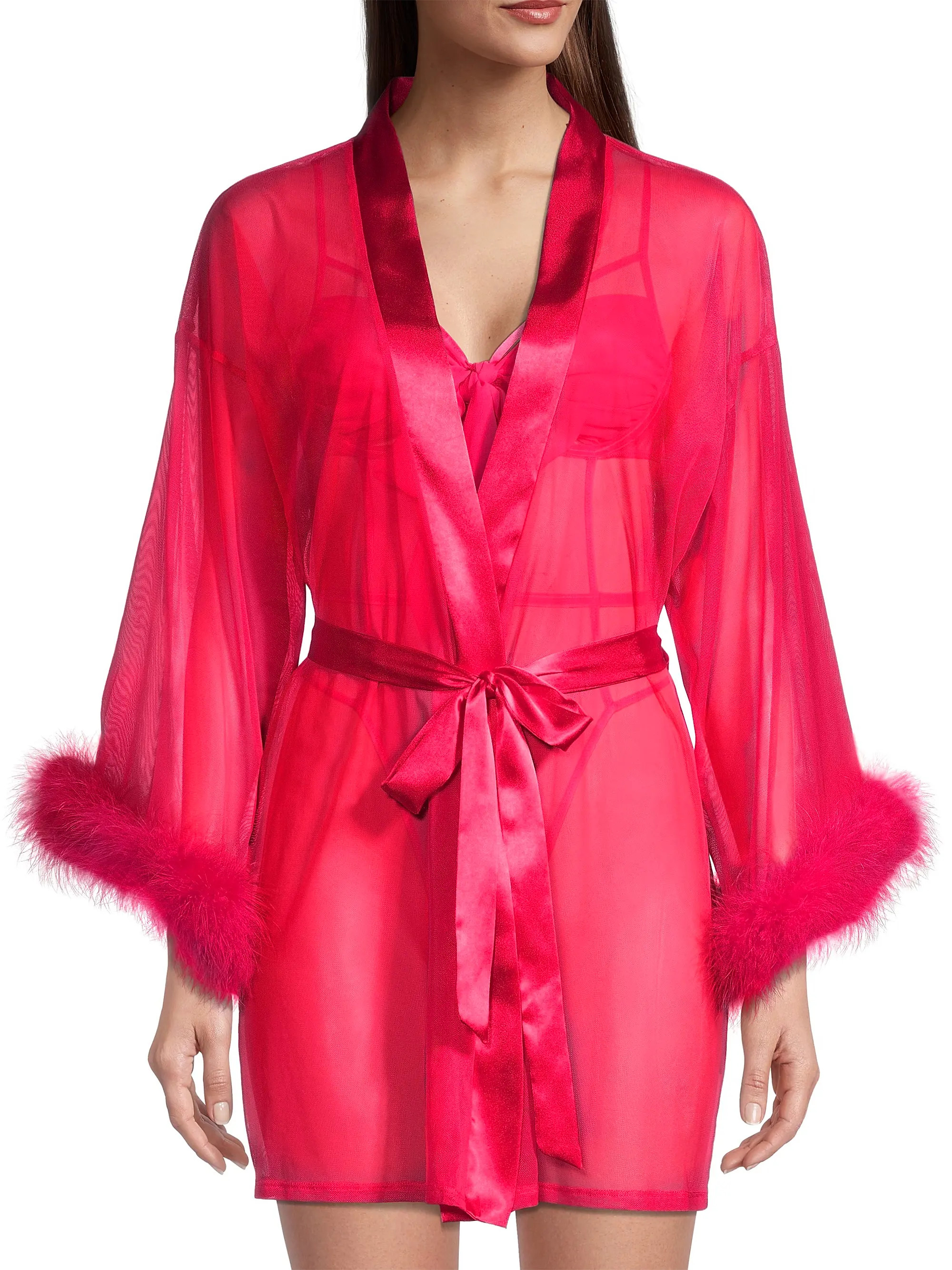 Wrapper Boa Short Robe | Saks Fifth Avenue