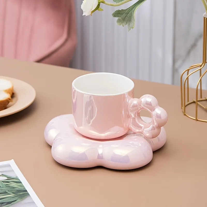 1 Set Flower Pearl Ceramic Coffee Milk Tea Cup Set, English Afternoon Tea Set, Gift For Women Gir... | Temu Affiliate Program