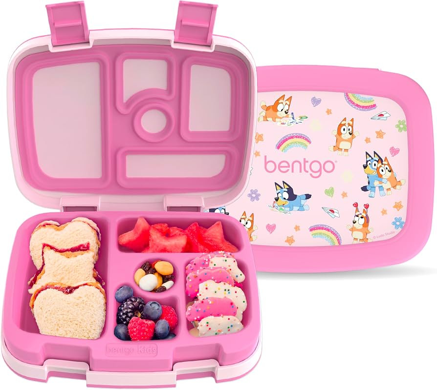 Bentgo + BLUEY Kids Prints Leak-Proof, 5-Compartment Bento-Style Kids Lunch Box - Ideal Portions ... | Amazon (US)