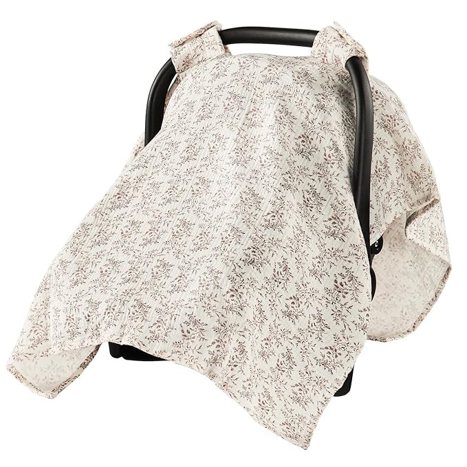 100% Muslin Cotton Car Seat Cover, Soft Breathable Car Seat Canopy for Baby, Universal Infant Car... | Amazon (US)