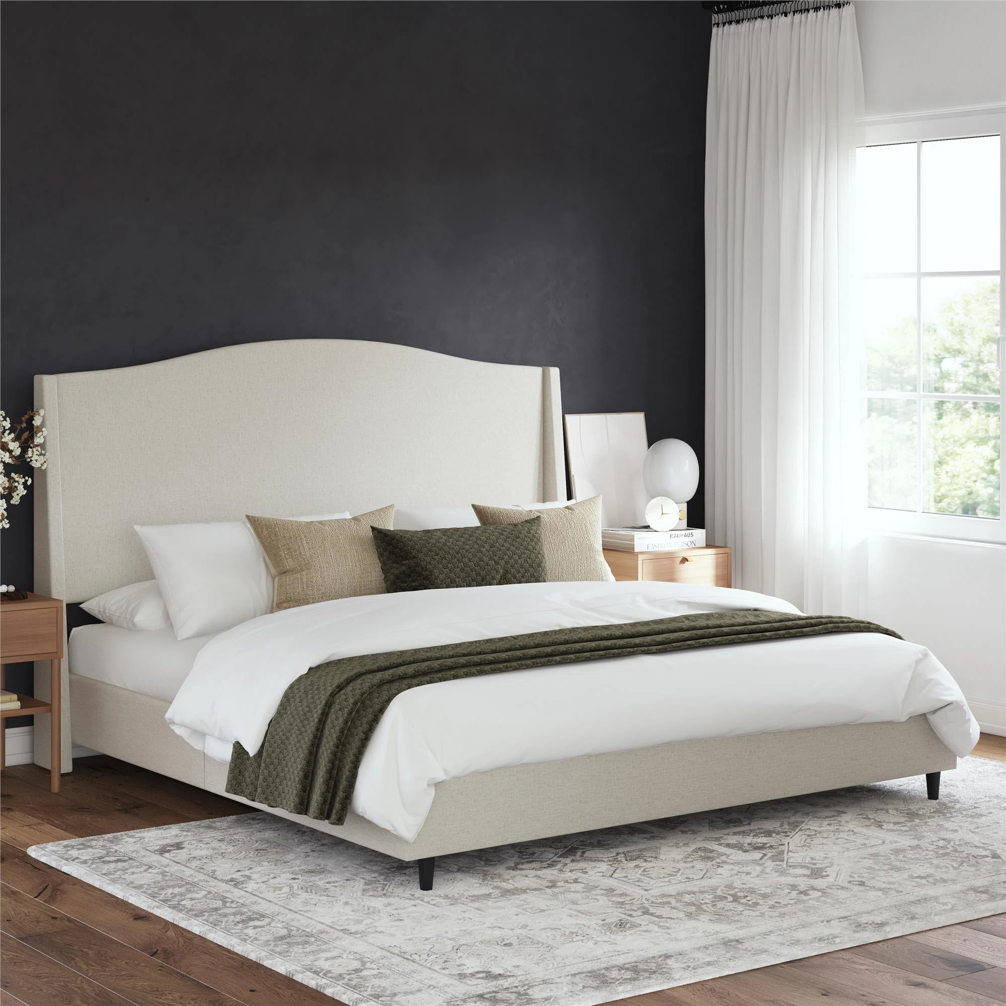 Oakley Wingback Upholstered Bed | Wayfair North America