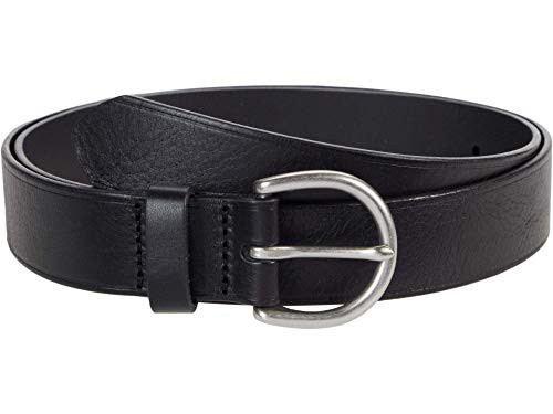 Madewell™ Medium Perfect Leather Belt for Women – Single Prong Buckle – Leather Construction True Black/Silver 2XL One Size | Amazon (US)