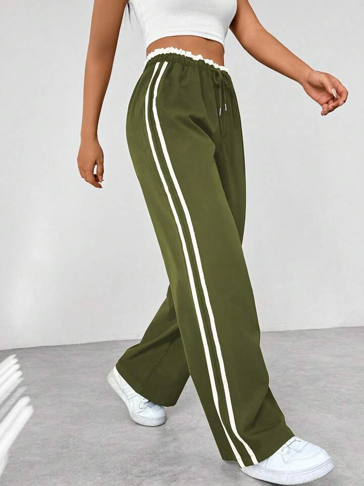 Contrast Color Striped Pants | SHEIN