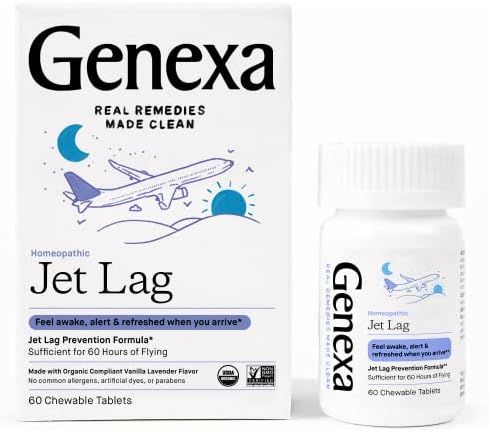 Genexa Jet Lag - 60 Tablets - Certified Vegan, Organic, Gluten Free & Non-GMO - Physician Formulated | Amazon (US)