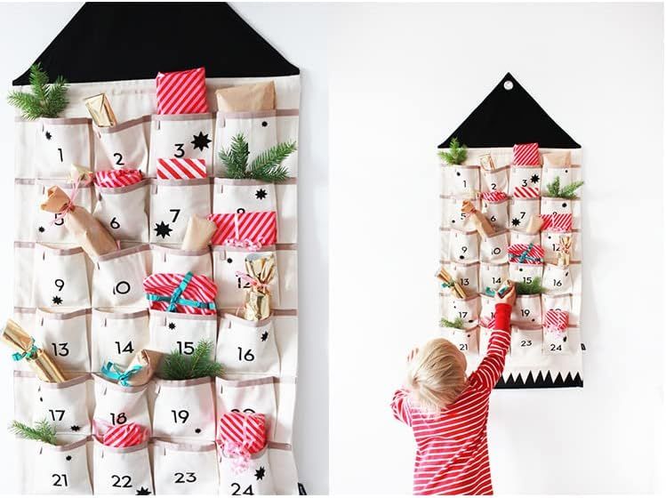 STKMELON Christmas Advent Calendar with Pockets Wall Hanging Bag for Home Xmas Countdown Decorati... | Amazon (US)