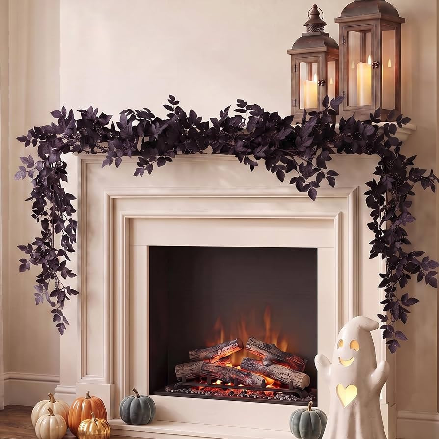 6 Ft Fall Garland, Fall Decorations for Home Fireplace Mantel Decor, Autumn Leaves Garland with A... | Amazon (US)