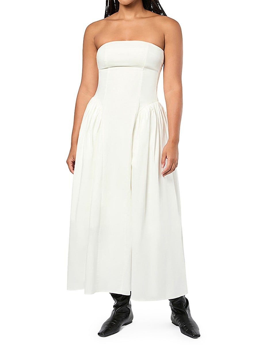 Weworewhat Women's Strapless Corset Midi-Dress - White - Size 2 | Saks Fifth Avenue OFF 5TH