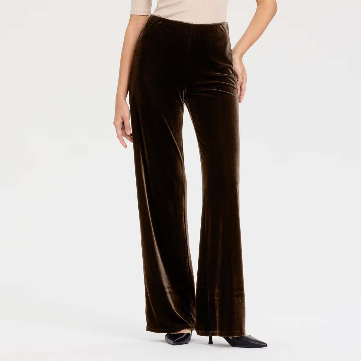 Women's High-Rise Wide Leg Velvet Pull-On Pants - A New Day™ | Target