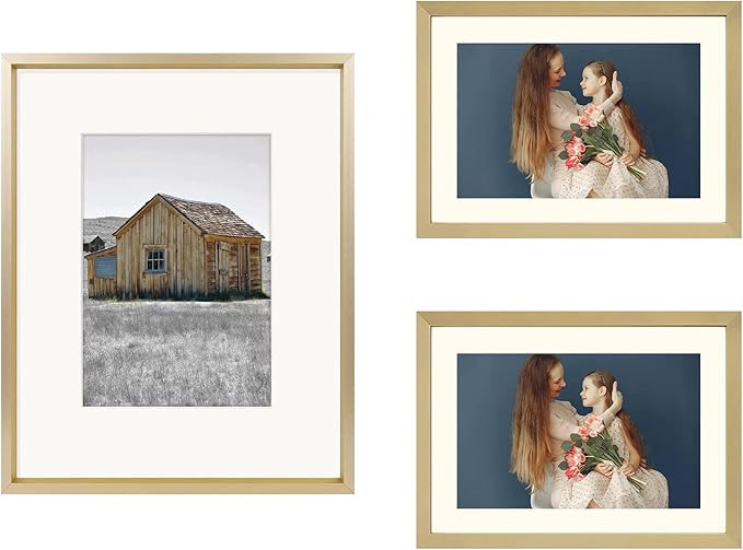 Golden State Art, Gold 1 Pack 8x10 Picture Frame and 2 Pack 5x7 Picture Frame - Displays Photos f... | Amazon (US)
