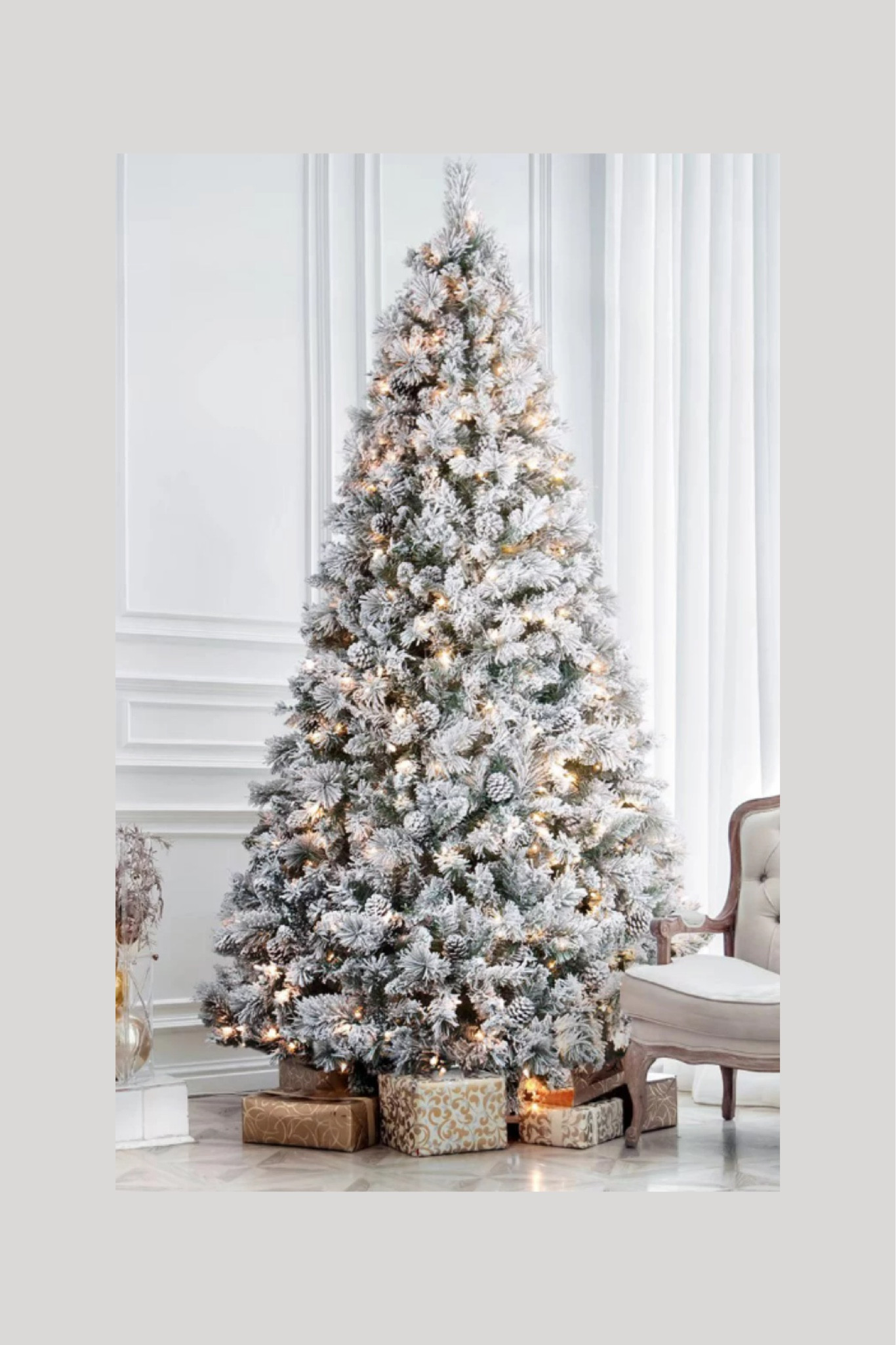 Prelit Flocked Christmas Tree, with the option of 6’, 7.5’ or 9’. 

#christmastree #flockedchristmastree #christmasdecorations #christmas2022

#LTKhome #LTKSeasonal #LTKHoliday