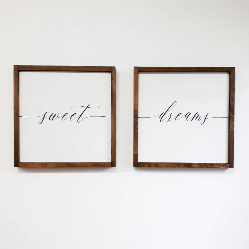 Sweet Dreams Wood Wall Art  Large Set of Square Wood Signs  | Etsy | Etsy (CAD)