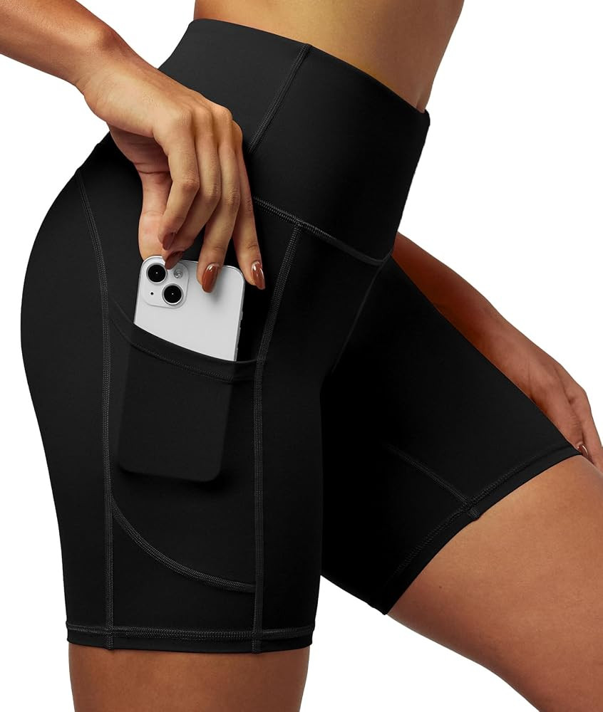 IUGA Biker Shorts Women 6" Tummy Control Workout Shorts Women with Pockets High Waisted Yoga Runn... | Amazon (US)