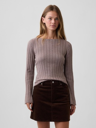 Ribbed Bell Sleeve Boatneck Sweater | Gap Factory