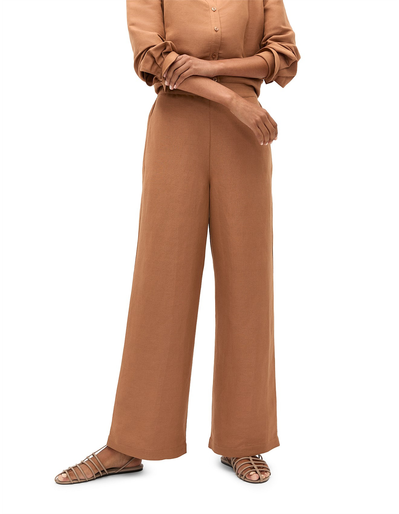 ELASTICATED WIDE LEG PANT | David Jones (Australia & New Zealand)