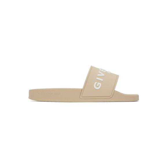 Givenchy Beige Rubber Logo Slides – Brand New - size 35 | Poshmark