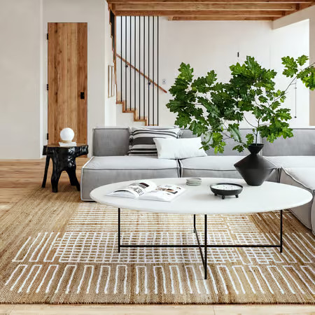 Natural Geneva Tasseled Jute Area Rug | Rugs USA