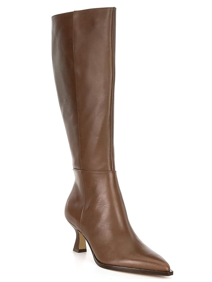 Coutgo Womens Knee High Boots Kitten Low Heel Pointed Toe Tall Boots Side Zipper Winter Dress Sho... | Amazon (US)