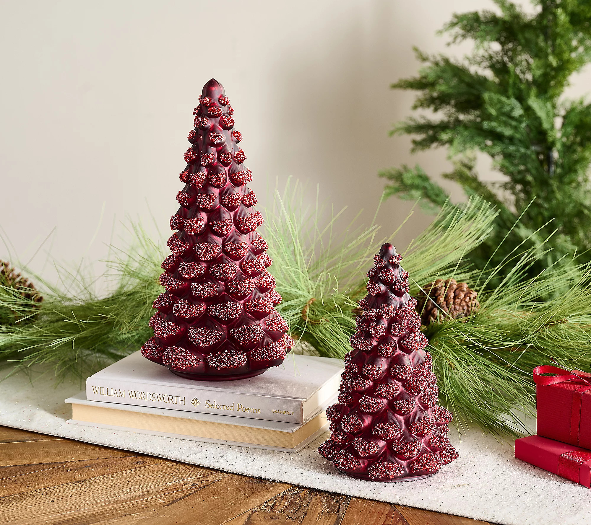 Simply Stunning Set of 2 Blown Glass Treesby Janine Graff | QVC