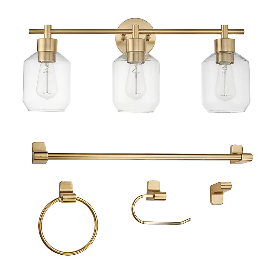 Globe Electric 24.5-in 3 -Light Matte Gold Vintage Vanity light | Lowe's