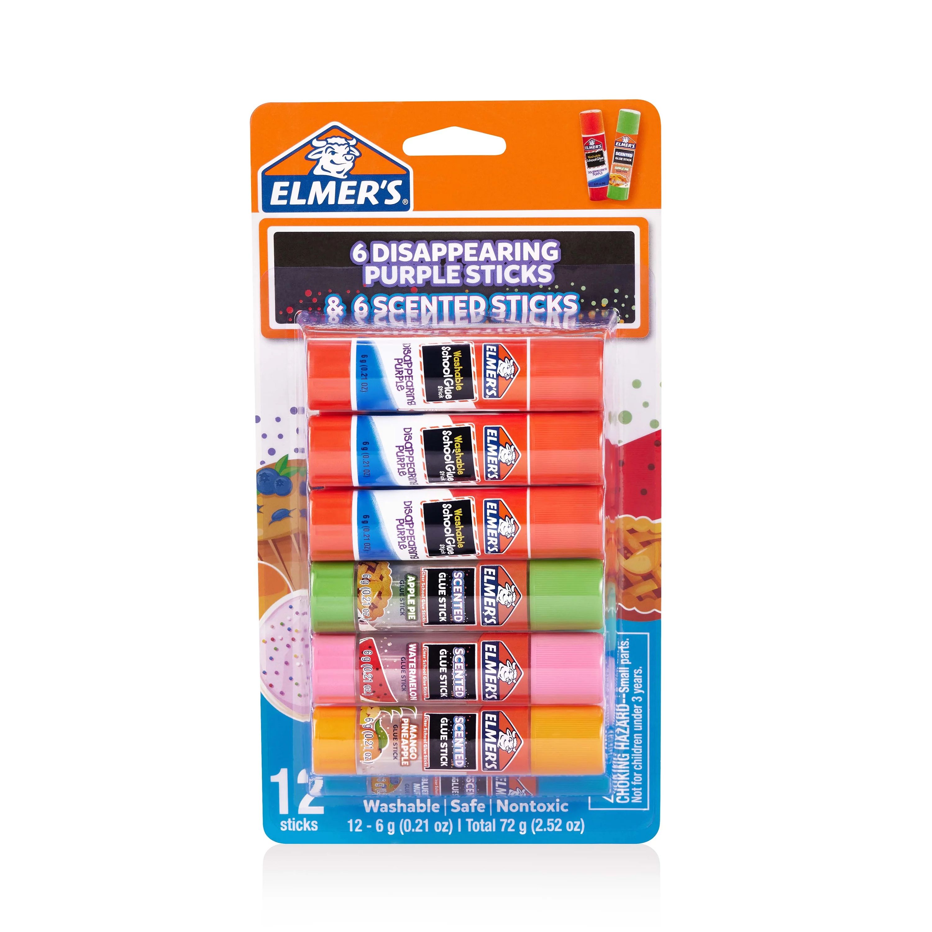 Elmer’s Scented Glue Sticks Variety Pack, Includes Disappearing Purple Glue Sticks, 12 Count | Walmart (US)