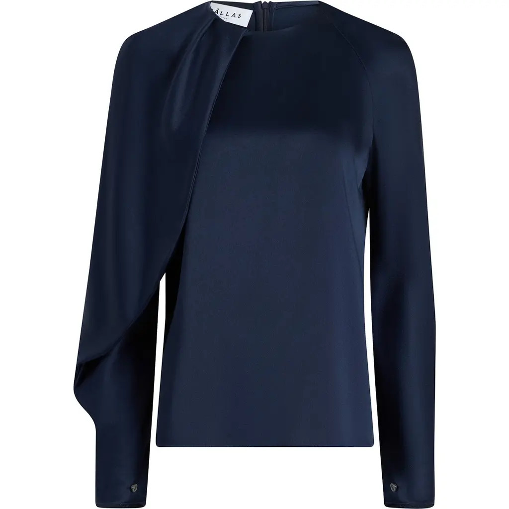 Callas Milano Bliss Drape sleeve Blouse in Navy at Nordstrom, Size 6 | Nordstrom