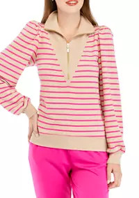 Women's Half Zip Johnny Collar Top | Belk