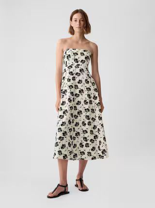 Linen-Blend Midi Dress | Gap (US)