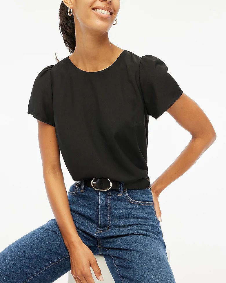 Short-sleeve crepe top | J.Crew Factory