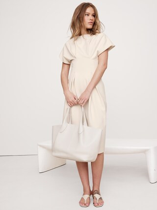 Everywhere Ponte Seamed Midi Dress | Banana Republic (CA)