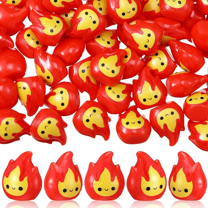 50 Pcs Miniature Fire Flame Figurines Mini Resin Smiling Flame Statue Model for Christmas Village Town Accessories DIY Mini Scene Christmas Garden Home Micro Landscape Decor | Amazon (US)