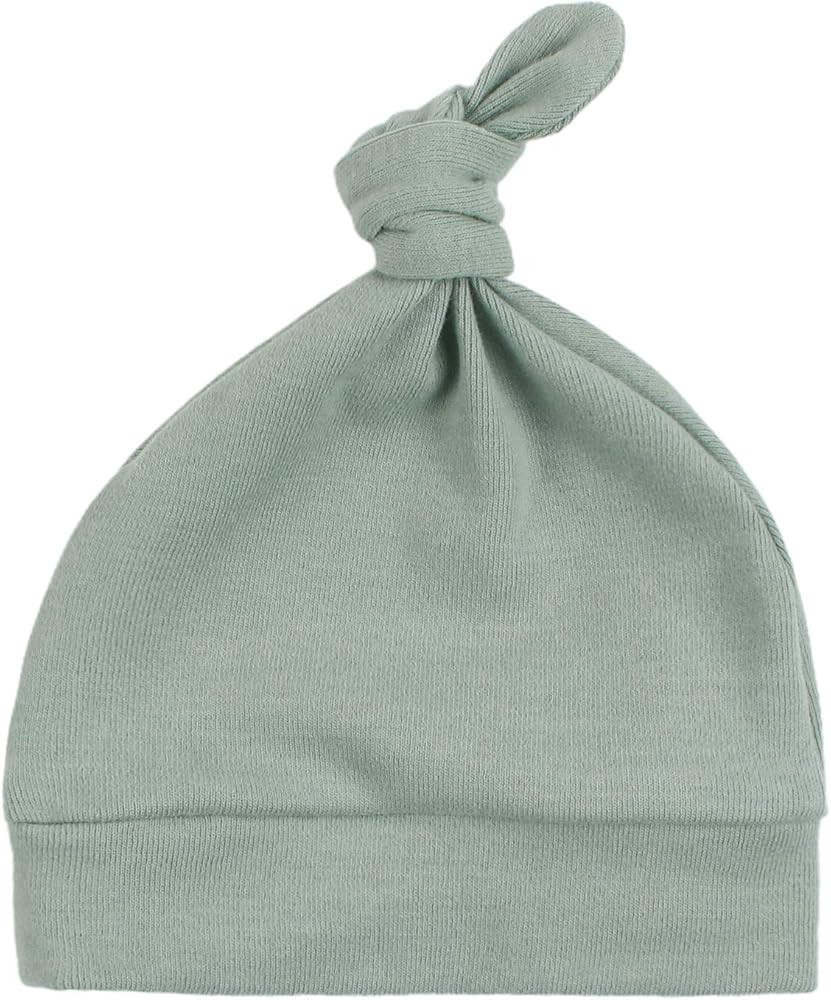 JANGANNSA Newborn Baby Hat Infant Baby Boys Beanie Top Knot Stretchy Hats for Girls 100% Organic ... | Amazon (US)