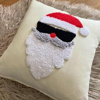 Embroidered Santa Claus, Christmas Cushion, Punch Needle Pillow, Gift, New Year Decor Idea, Custom Throw Pillow | Etsy (US)