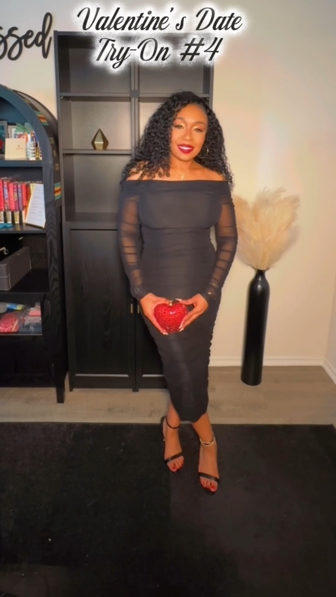 Covered up but still giving drama.
This one’s for the candlelit dinner with a little mystery.

Size: mediumm
Styled with: heart shaped sparkly clutch

#DateNightEnergy #ValentinesDatelook #AmazonFinds # Over40

#LTKValentine #LTKootd #LTKOver40