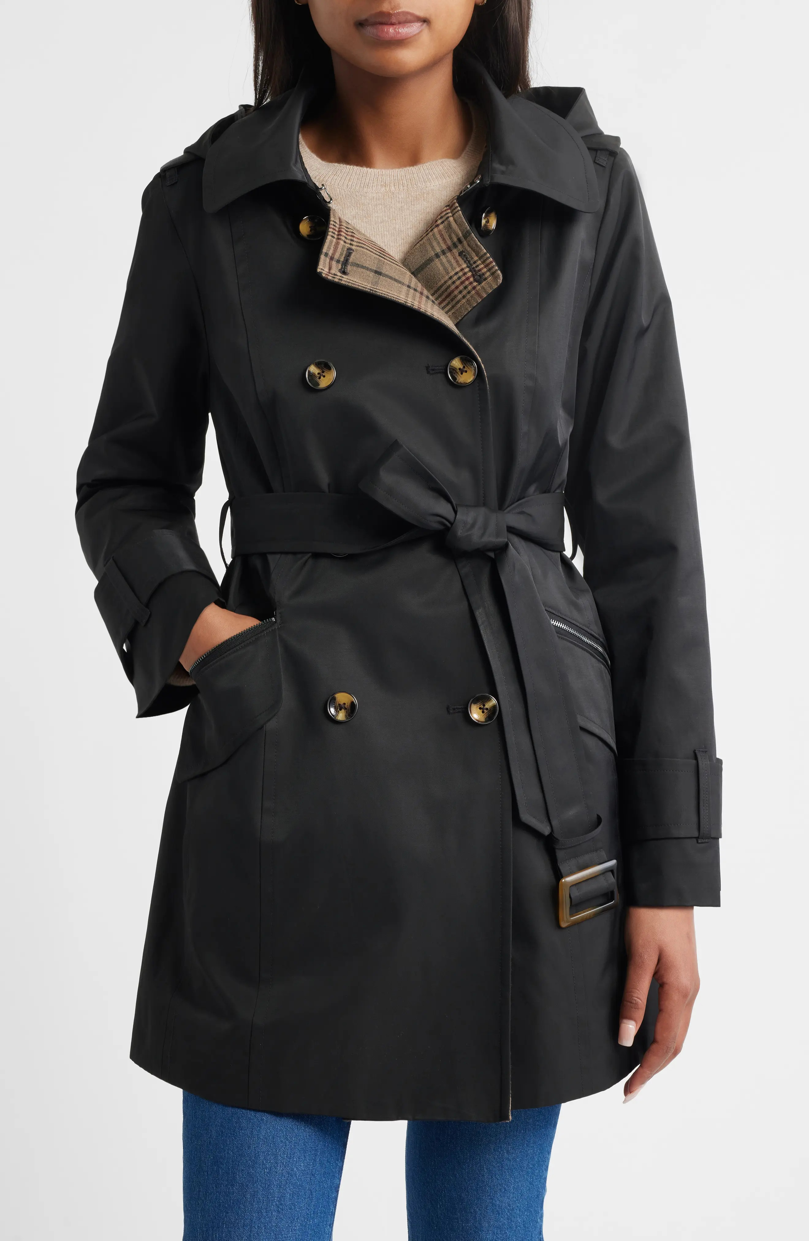 Double Breasted Trench Raincoat (Women) | Nordstrom