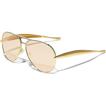 Retro Gold Aviator Sunglasses for Women Men, 2025 Metal Oversized 70s Aviators Sun Glasses | Amazon (US)