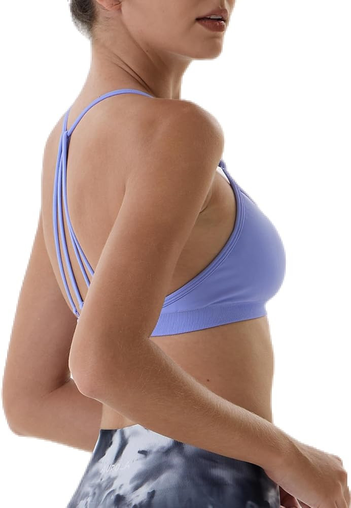 AUROLA Mercury Workout Sports Bras Women Athletic Removable Padded Backless Strapy Minimal Crop T... | Amazon (US)