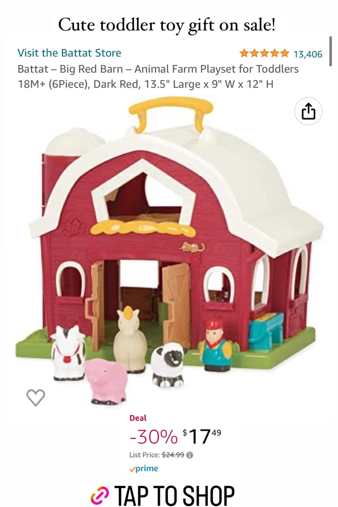 Cute farm animals in a barn gift for toddlers on sale! 

#LTKsalealert #LTKkids #LTKHoliday
