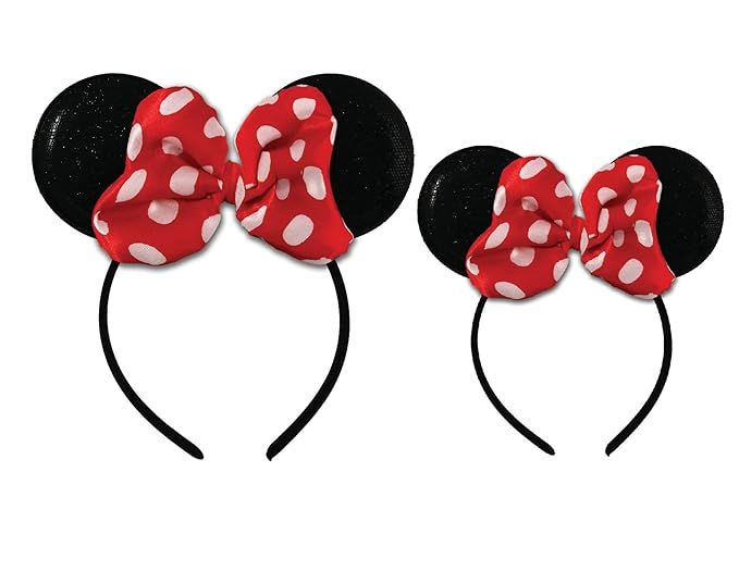 Disney Minnie Mouse Sparkled Ear Shaped Headband with Polka Dot Bow, Mommy and Me Set, Include On... | Amazon (US)