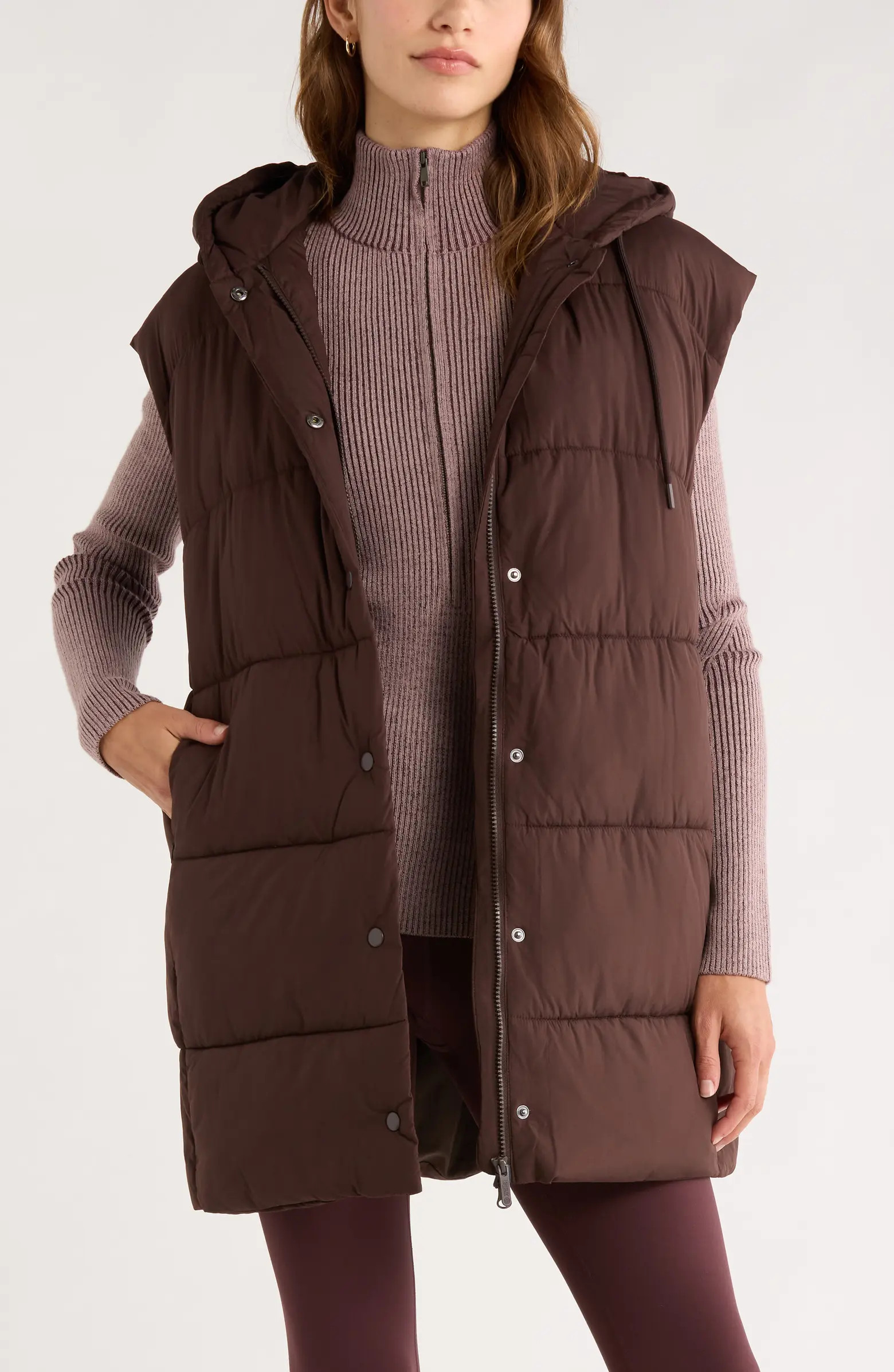 Longline Hooded Puffer Vest | Nordstrom